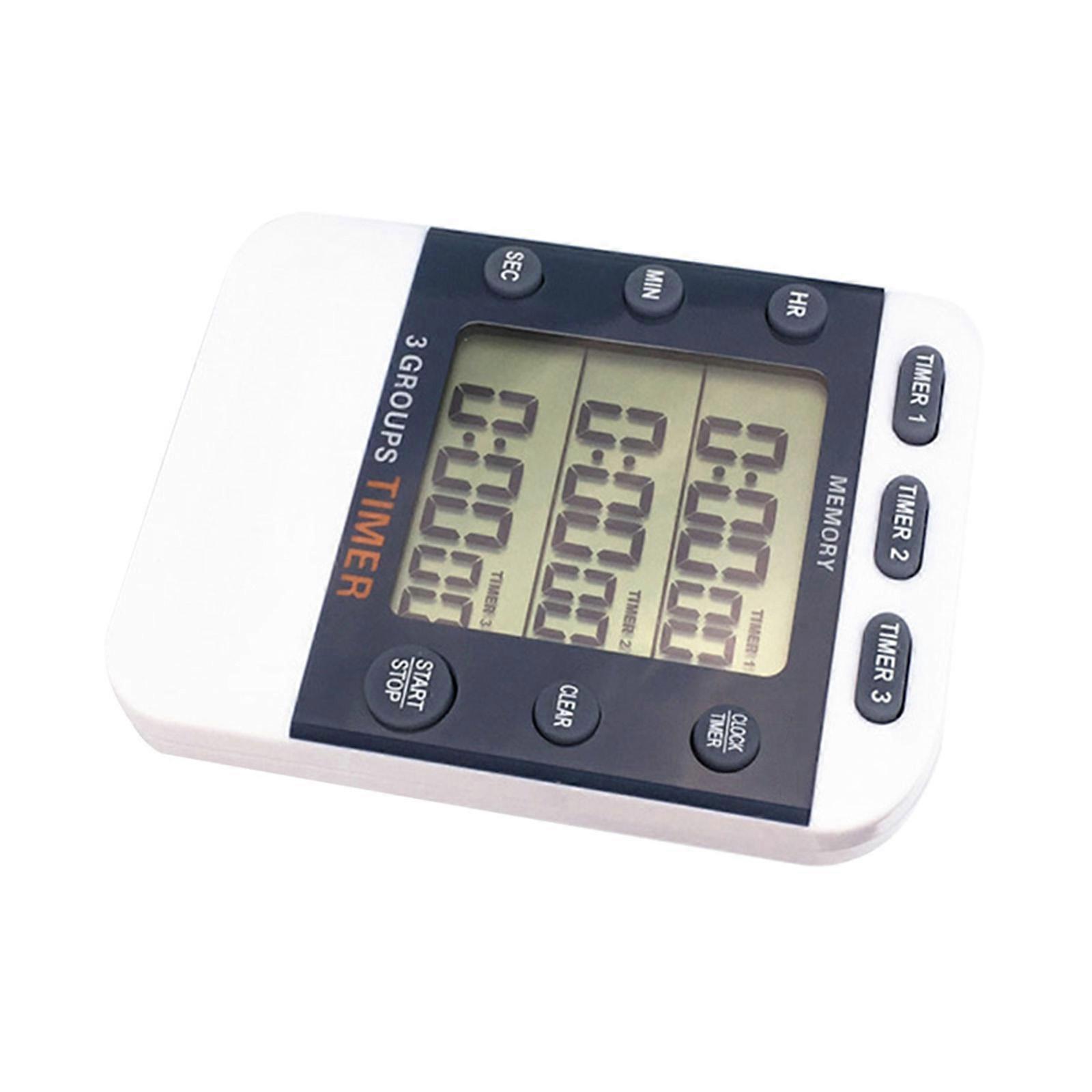 Large Display Cooking Timer Simultaneous Timing Count Up/Down Timer 3 Channel Pocket Timer Digital Kitchen Cooking Timer