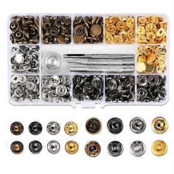 240 set nitar för läder, lädernitsats, 4 färger 3 storlekar lädernitar och tryckknappar för läderhantverk, kläder, skor, läderkänga