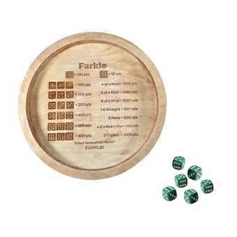 Wooden Farkle Tray With Dice