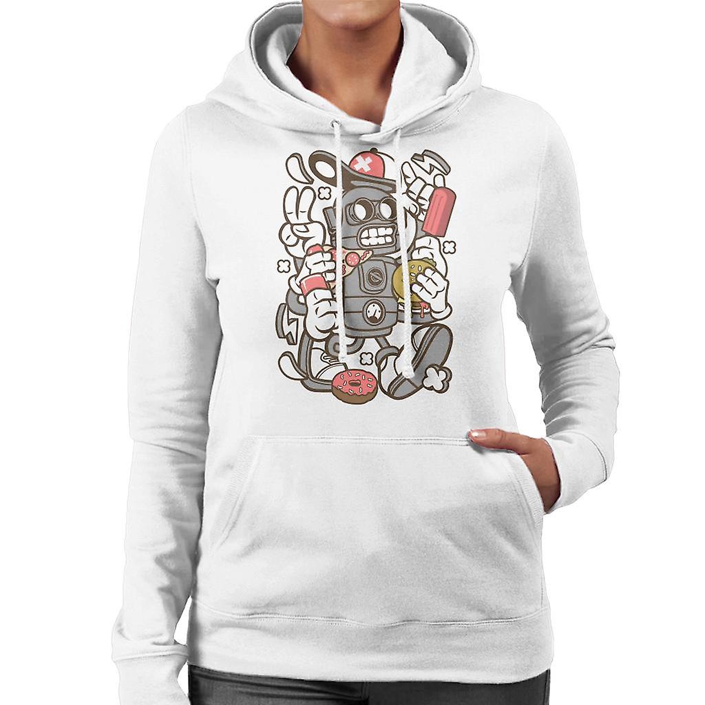 Skräpmat Robot kvinnor 's Hooded Sweatshirt