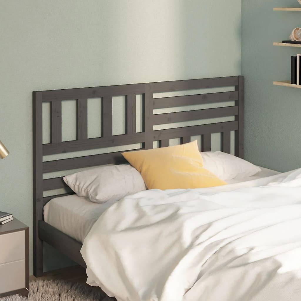 Headboard Grey 166x4x100 cm Solid Pine Wood