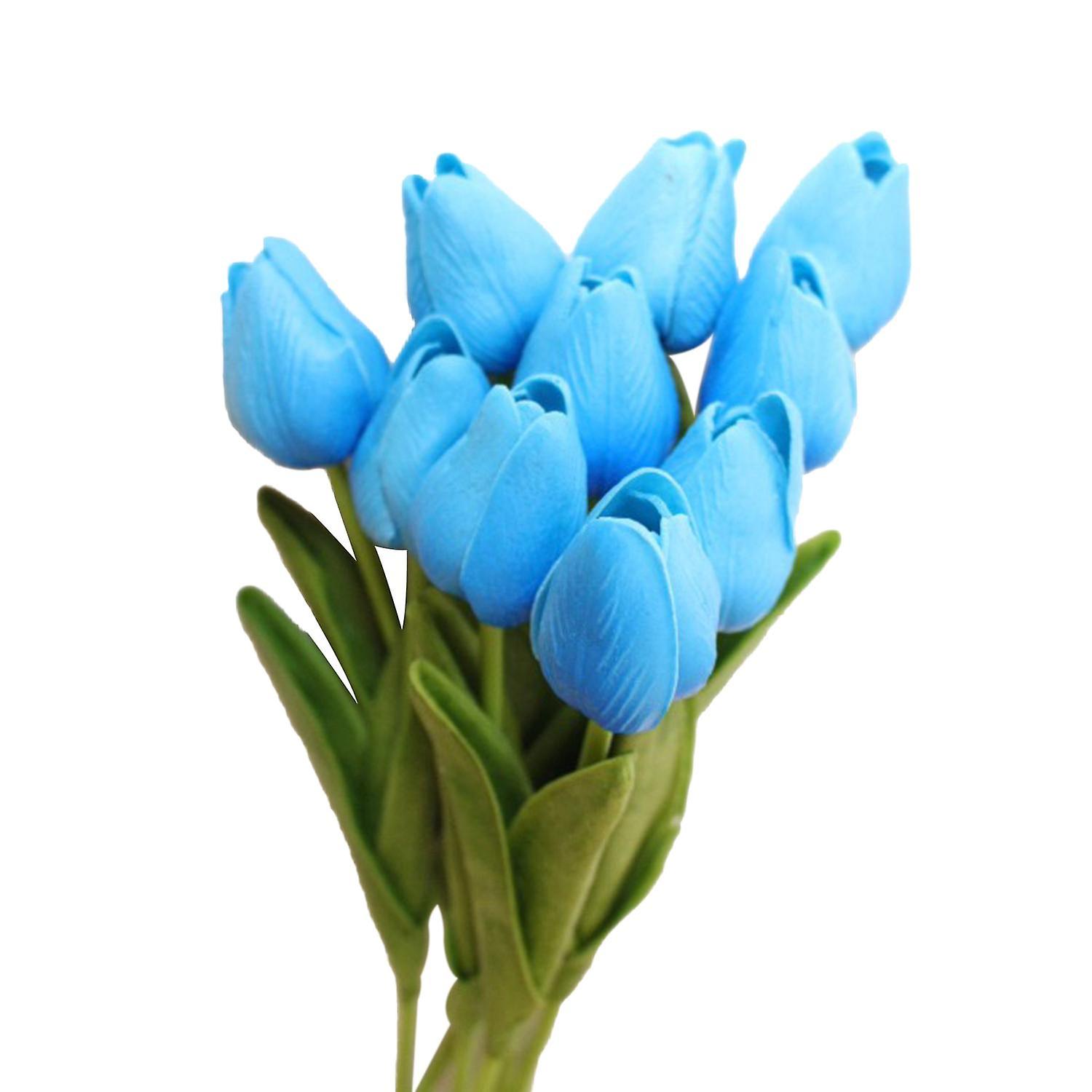 ZHOUBA 10 Adet / Set Yapay Lale Çiçekleri Ev Düğün Partisi Dekor Hediye Fotoğraf Prop