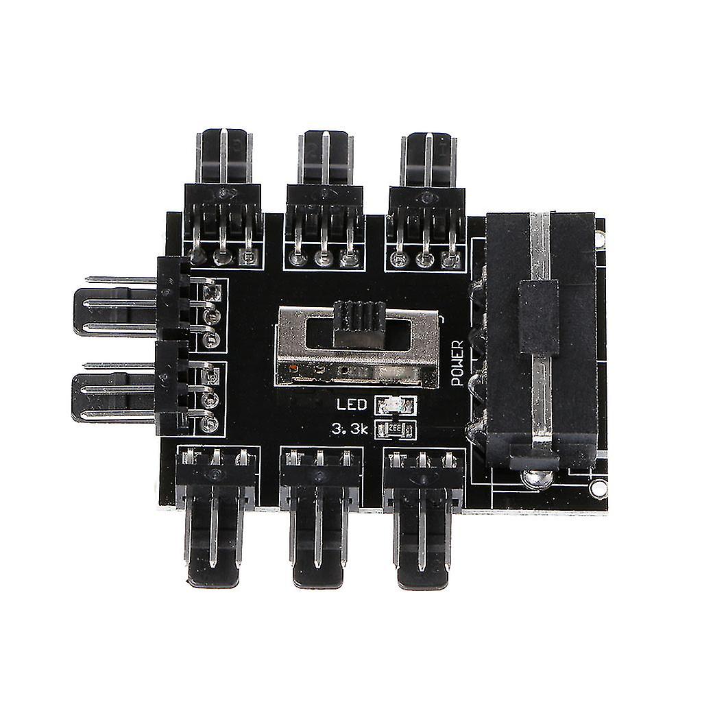 Ide Molex 1 To 8 Splitter 3-pin 12v Power Computer Fan Socket Hub Pcb Adapter