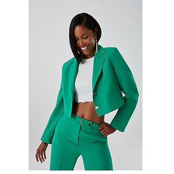 Double Mzl Green Crop Jacket