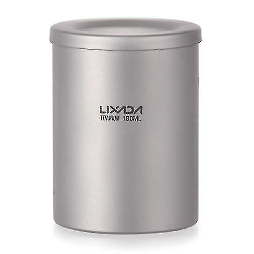 כלי בישול קמפינג כלי אוכל 180ml קומקום תה טיטניום קיר כפול עם מתקן חליטה נשלף ומכסה חיצוני