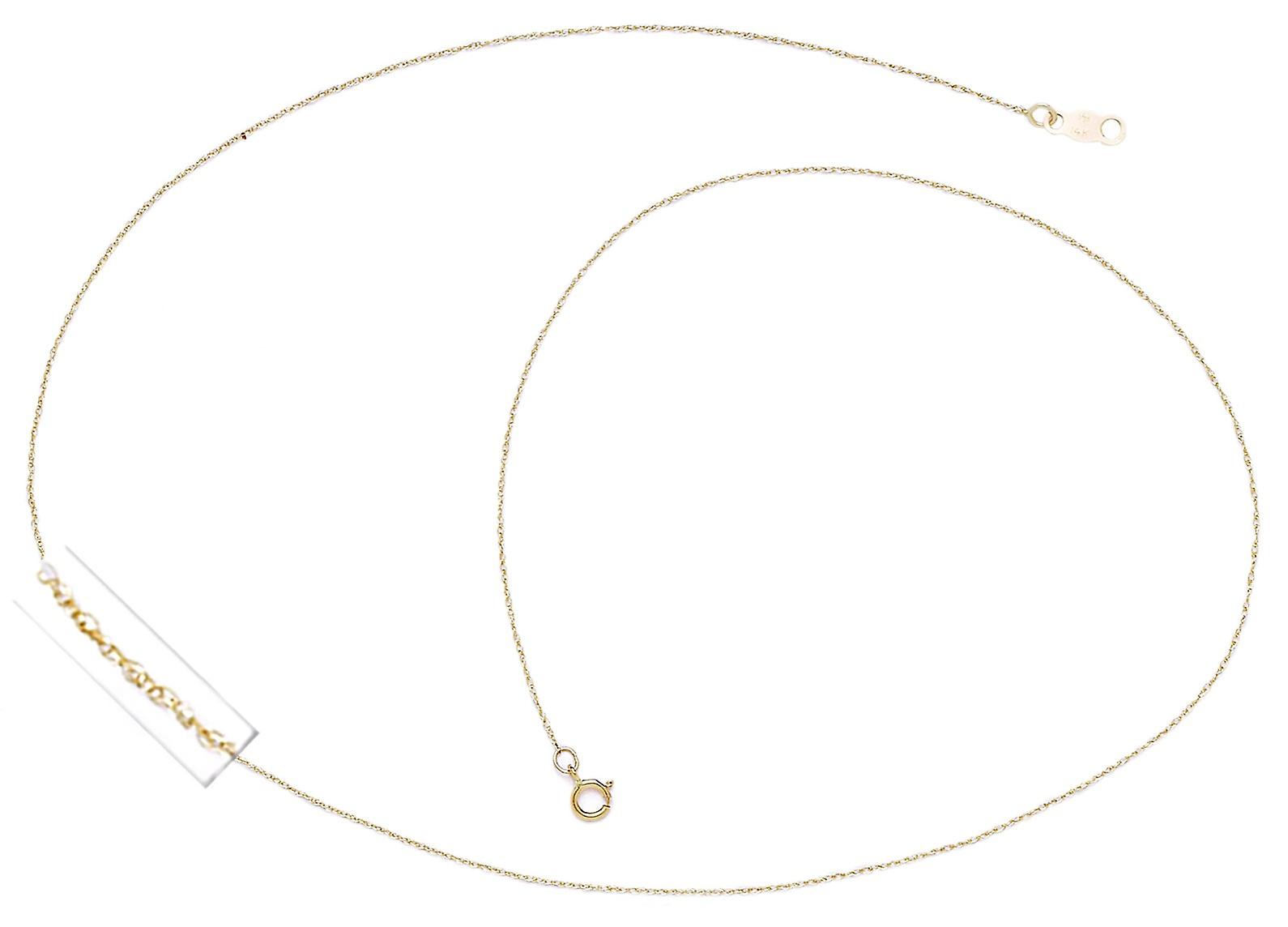 Colar com pingente de corrente de corda em ouro amarelo 14k, 50 cm (20 polegadas), para mulheres e homens.