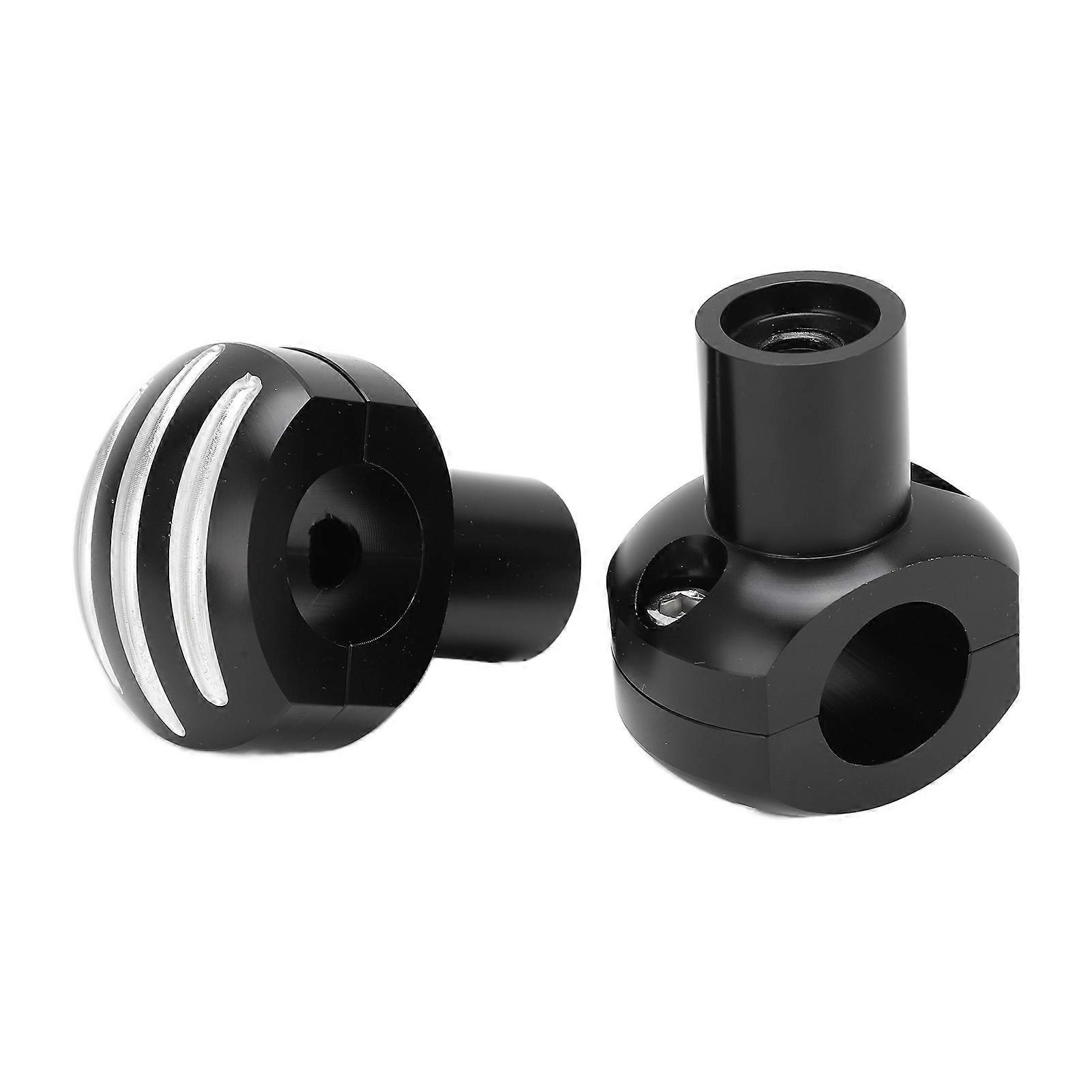 Motorcycle Handlebar Riser 25mm CNC Universal Motorcycle Handlebar Clamp Round Head with Stripe Handlebar LifterBlack