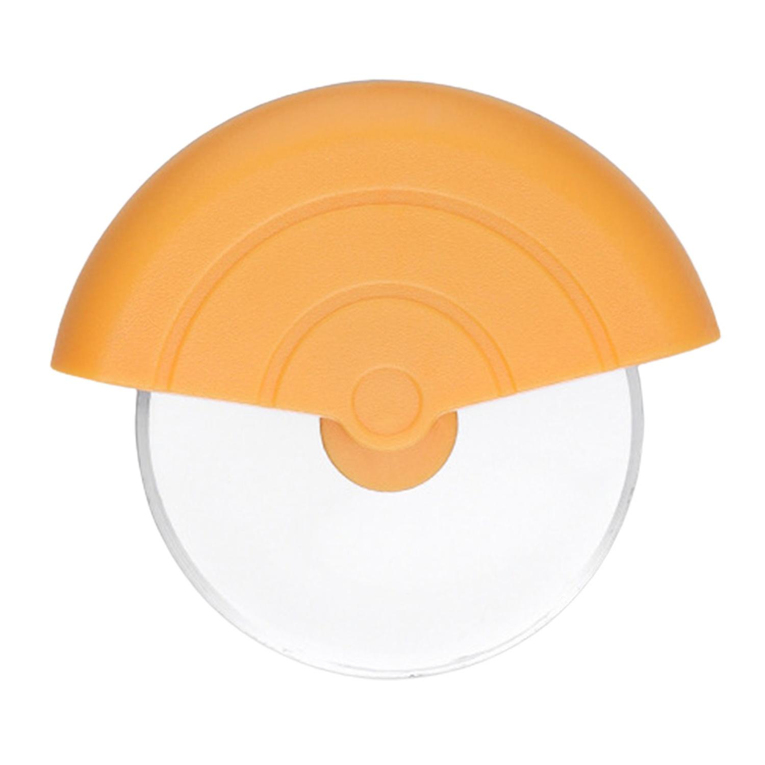 ZHOUBA Pizza Cutter Round Sharp Rotating Wheel Curved Handle Blade Dough Pancake Food Slicer
