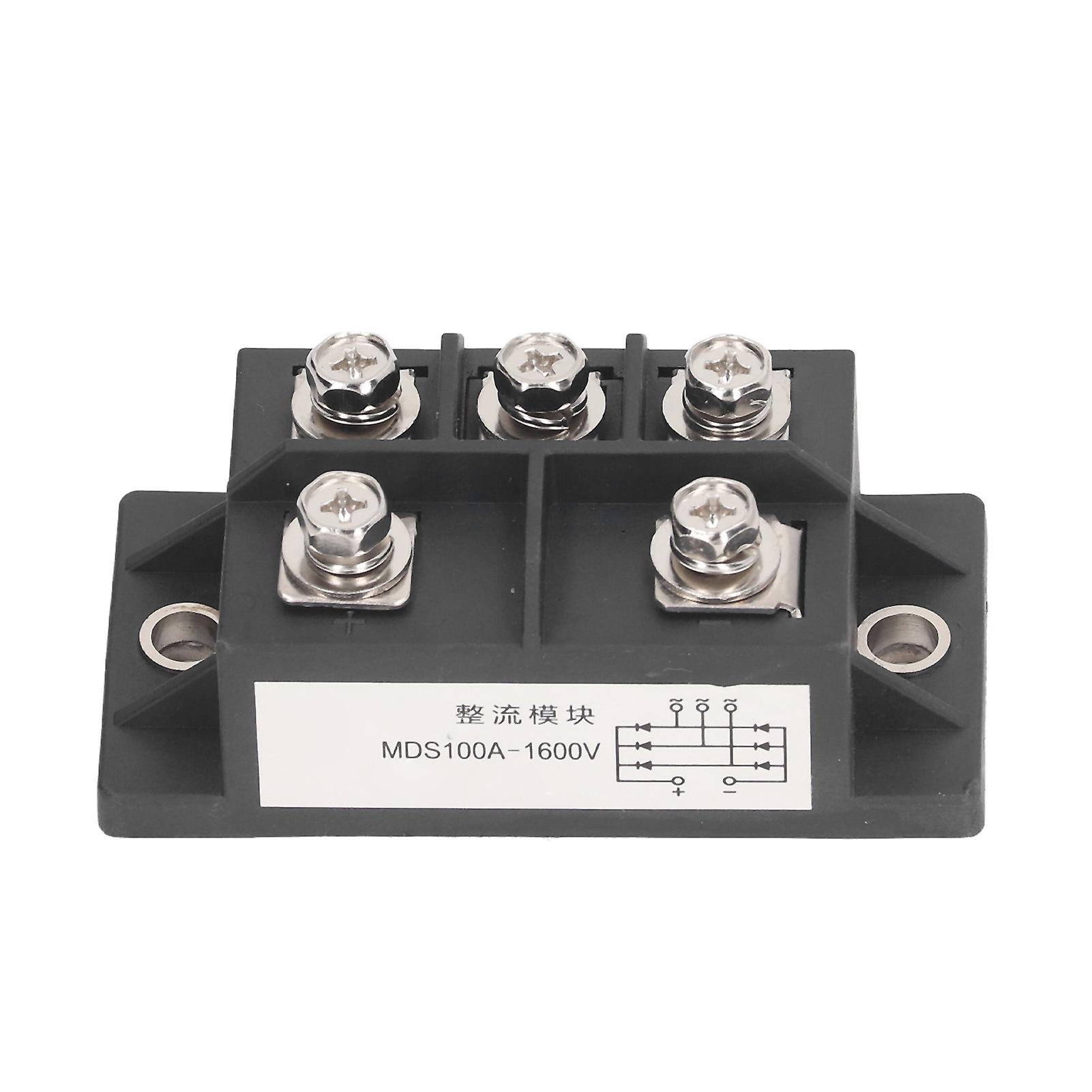 Bridge Rectifier, 100A 1600V Bridge Rectifier Brass Plate Heat Dissipation 3 Phase Power Diode Rectifier Module, with Isolated Mounting Base