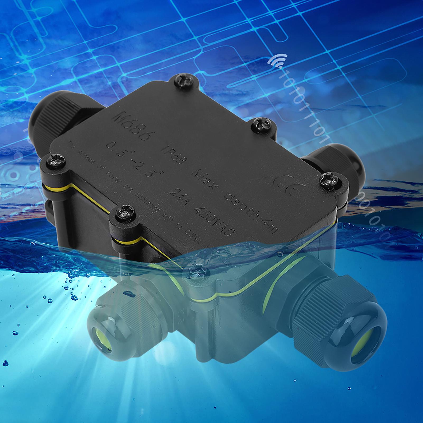 IP68 Plastic Junction Box 5m T100 450VAC 24A UL94V‑2 Underwater Connection Wiring Box