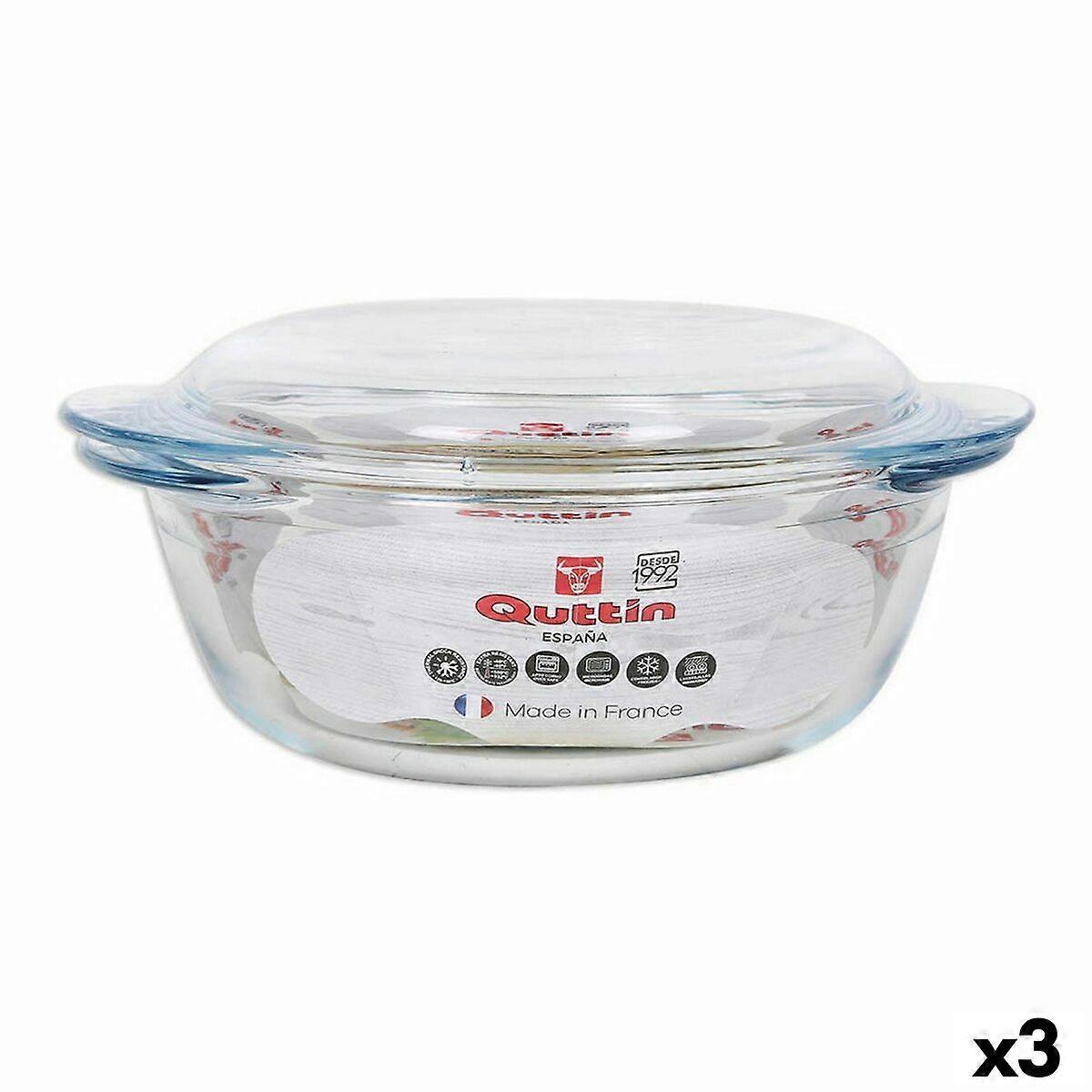 Topf mit Deckel Quttin Glas 1,6 + 0,5 L (3 Stück)