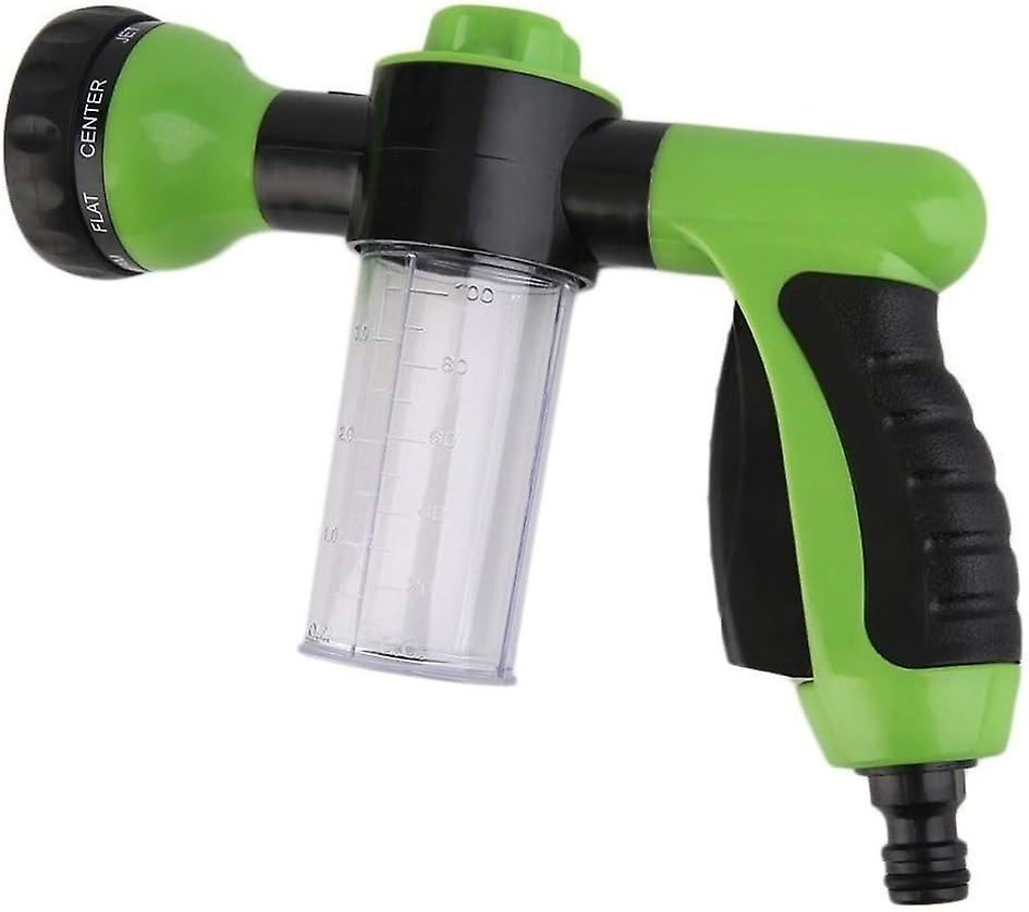 Dating gun to irrigation hose with soap tank or fertilizer