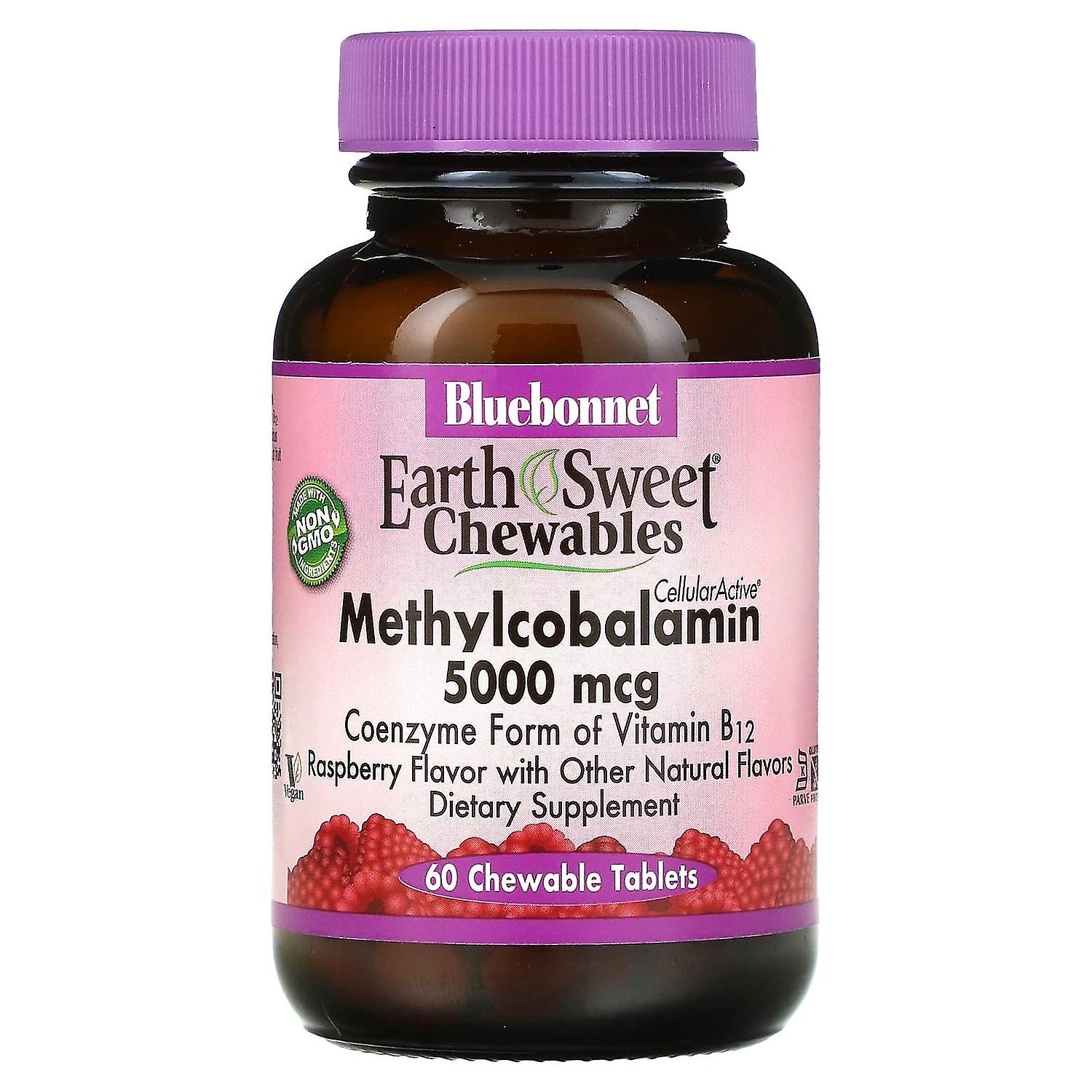 Bluebonnet Nutrition, EarthSweet Chewables, CellularActive Methylcobalamin, Raspberry , 5,000 mcg, 6