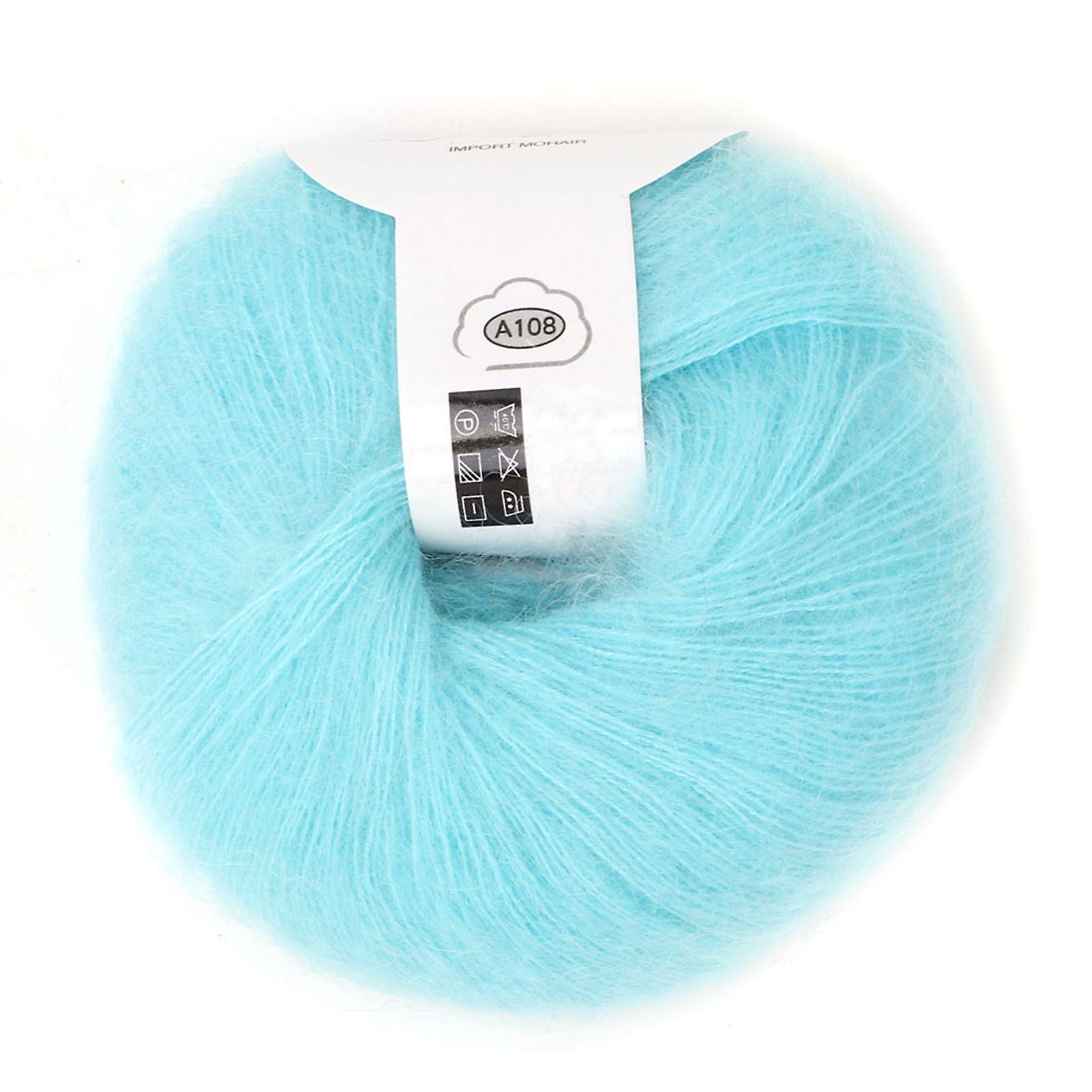 Popular Soft Mohair Pashm Knit Angora Long Wool Yarn Hot(Bright blue)