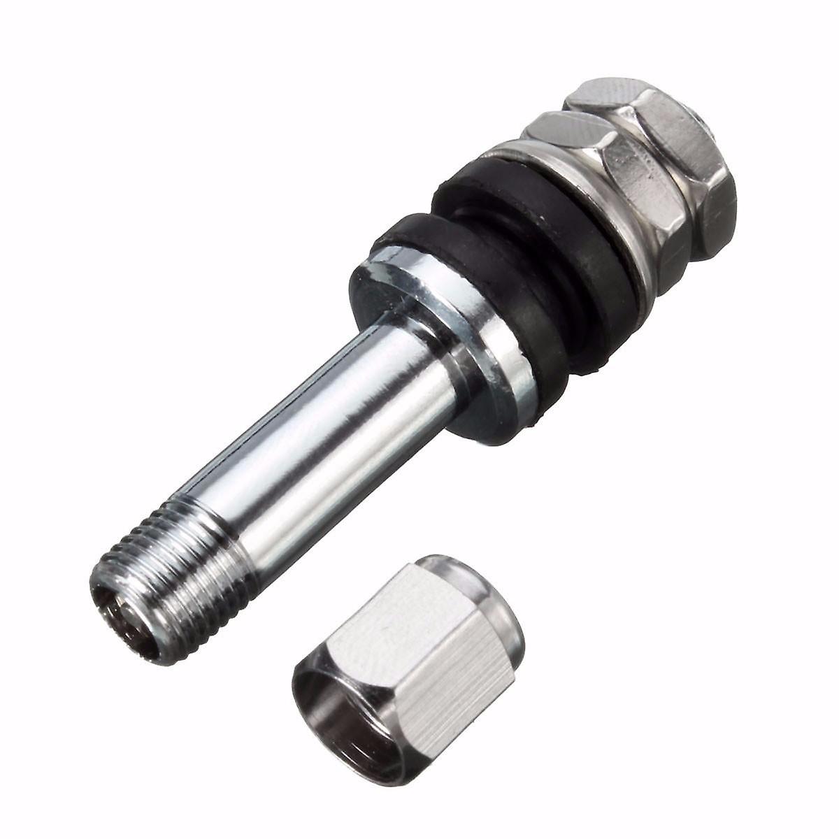 4Pcs Universal Chrome Flush Mount Metal Tire Tyre Valve Stems Bolt With Cap Tr48