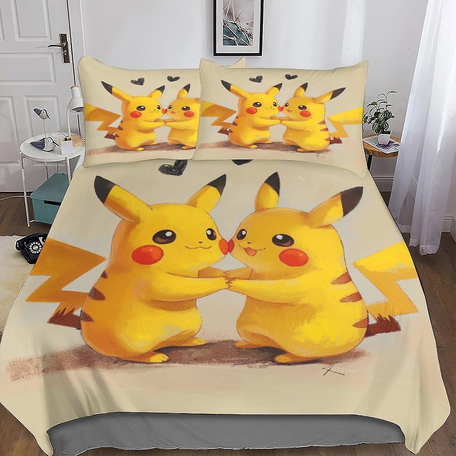 DSJackson Cartoon WizardZestaw poszewek na kołdrę z nadrukiem 3D z ukrytym zamkiem błyskawicznym - Komplet pościeli z mikrofibry z poszewkami na poduszki, Cartoon Quilt / Poszewka na kołdrę,