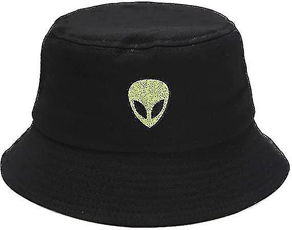 Mode bestickte Eimerhut männliche weibliche Fischermütze, Alien