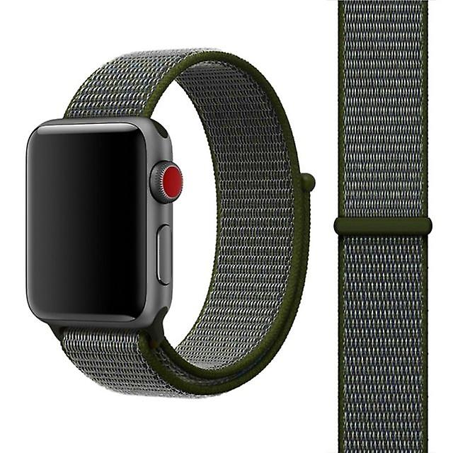 Nylon Fashion Watch band with Magic Stick for Apple Watch Series 3 2 1 38mm Armed Green
