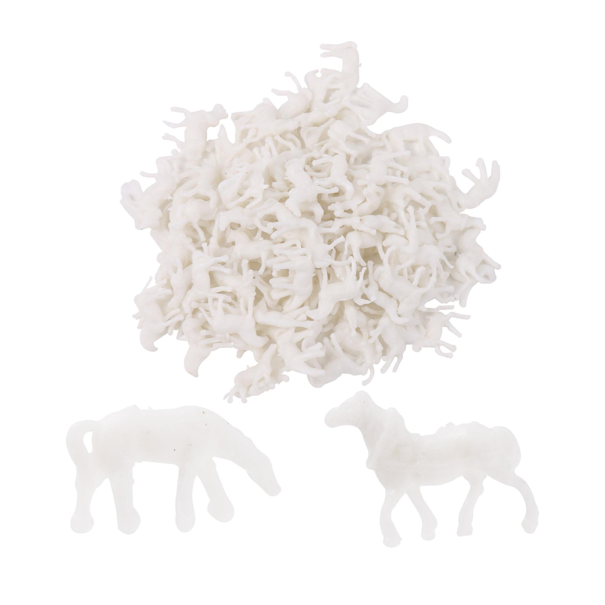 100 Pcs Unpainted Horse Miniature Architectural Models 1:150 0.51Inch-0.63Inch
