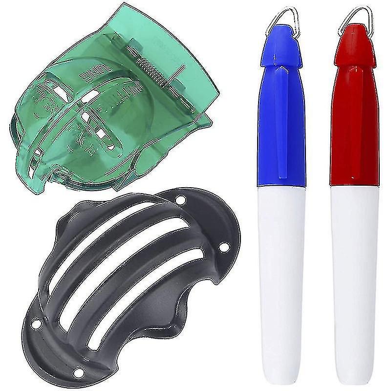 Golf Ball Liner Alignment Kit with Marker Pen, Triple Track Putter Stencil