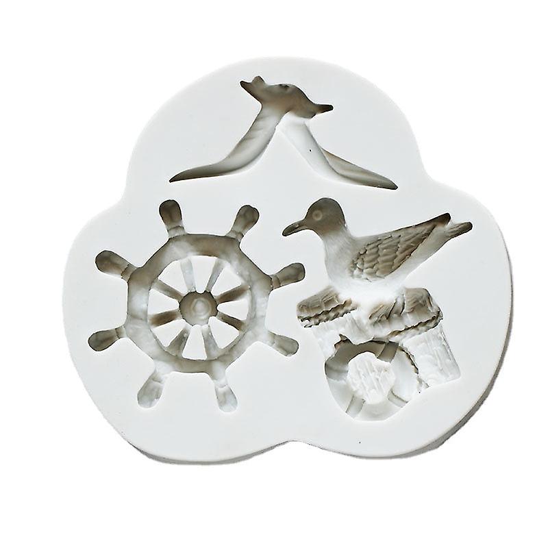 シリコーンモールドフォンダンケーキクレイモールドシーガルラダーボートアンカーチョコレートフォンダンフォンダンケーキケーキデコレーションモールドDIYオーシャンベーキング