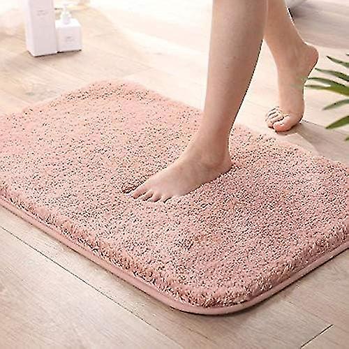Extra Thick Non-Slip Bath Mat Microfiber Shower Absorbent Mat for Machine Bathroom Thick (Rosa, 50x