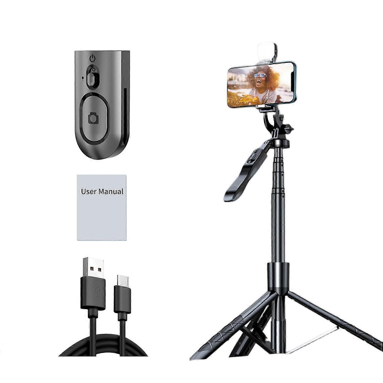 Wireless Selfie Stick Rotation Remote Control Fill Light Balance Steady Shooting Selfie Stick Tripod