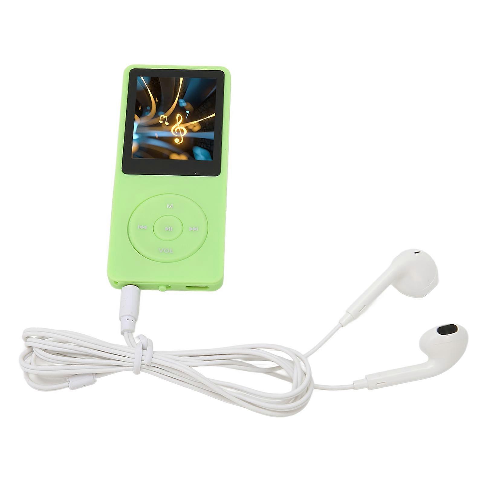 Mp3 Mp4 Player 1.8in Screen 8gb Memory 64gb Expandable 30 Hours Playback Multi Function Sports Music Player Green