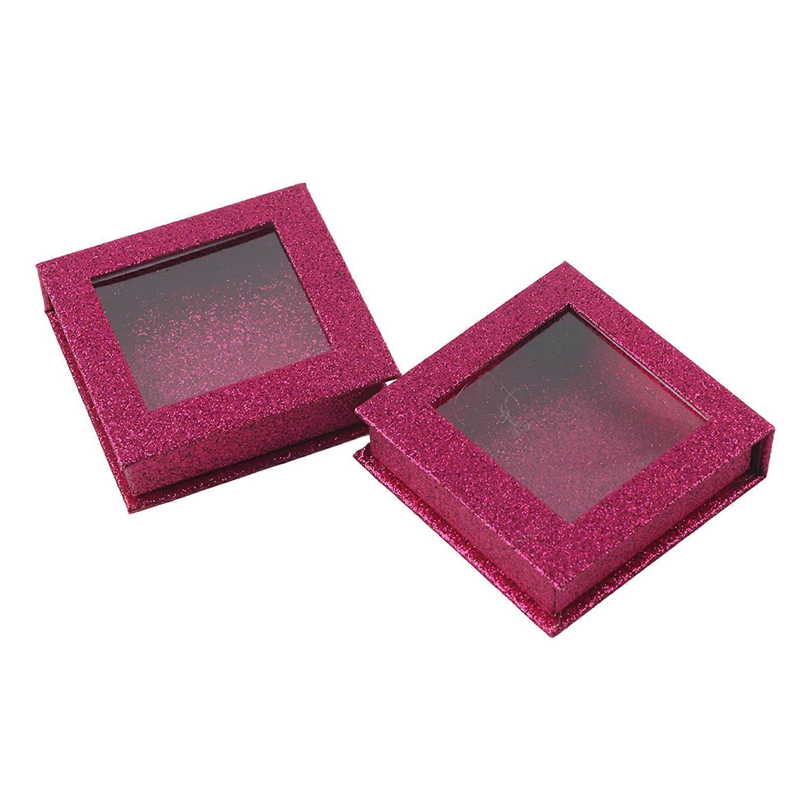 2pcs Magnetic False Eyelashes Storage Case Quadrate False Eye Lashes Storage Boxpurple