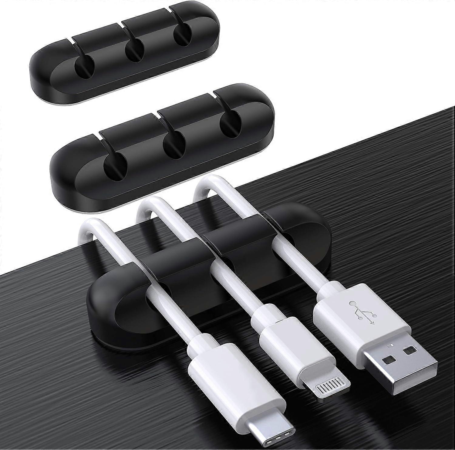 Three pack cable holder clip (black,excluding data cables), cable man