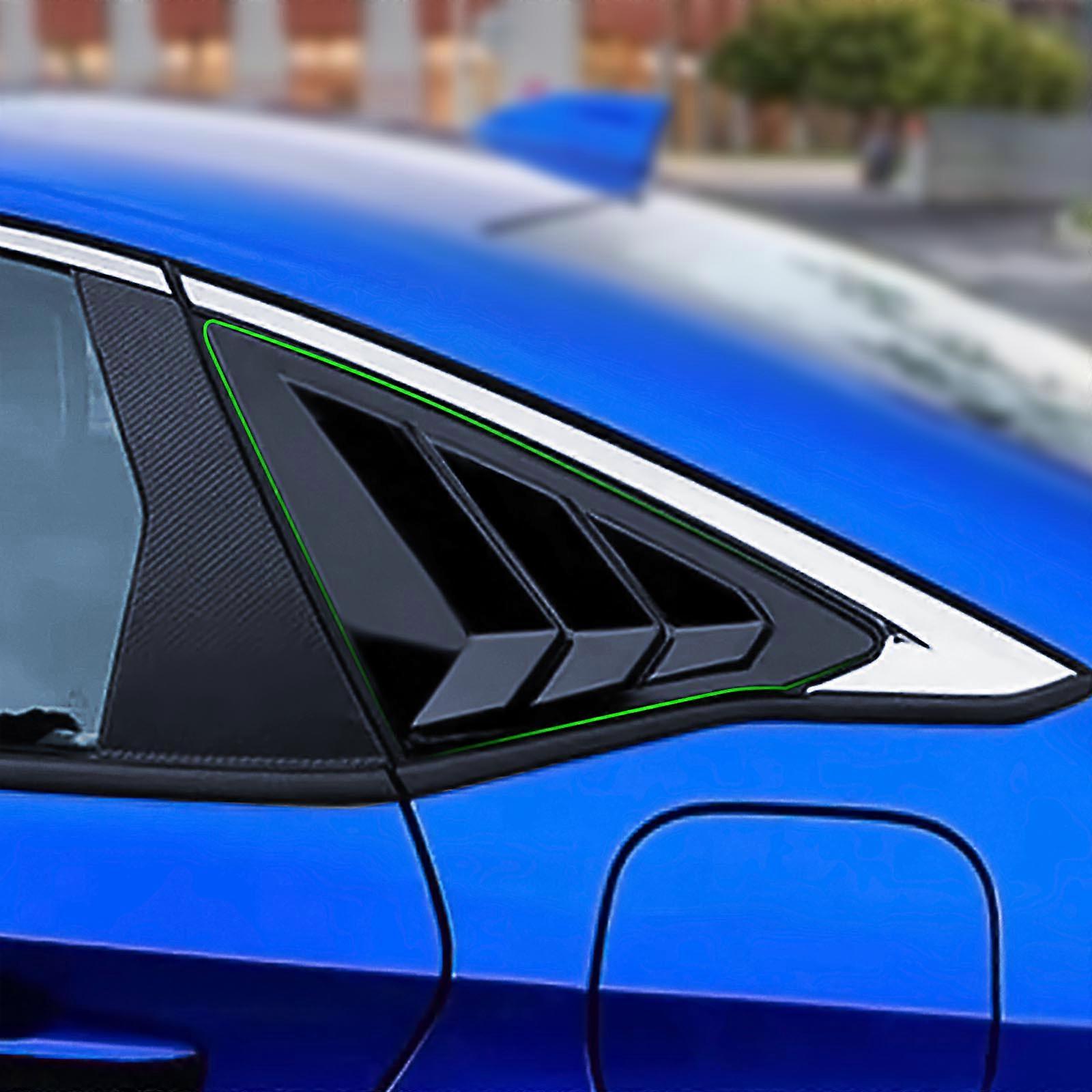 ABS Glossy Black 2 Pcs Rear Window Shutters Trim For Honda Civic 11th 2022~2023