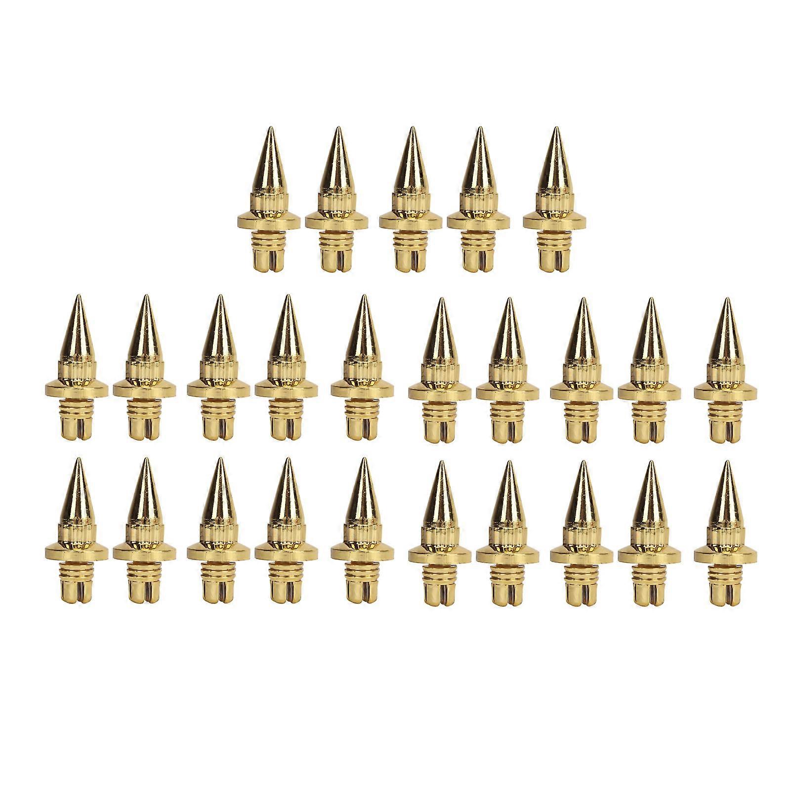 25Pcs Wheel Rim Rivet Nut Stylish Look Easy Installation Spike Wheel Rim Lip Rivet Nut for Wheels with Plastic Faux Rivets Gold E2U111