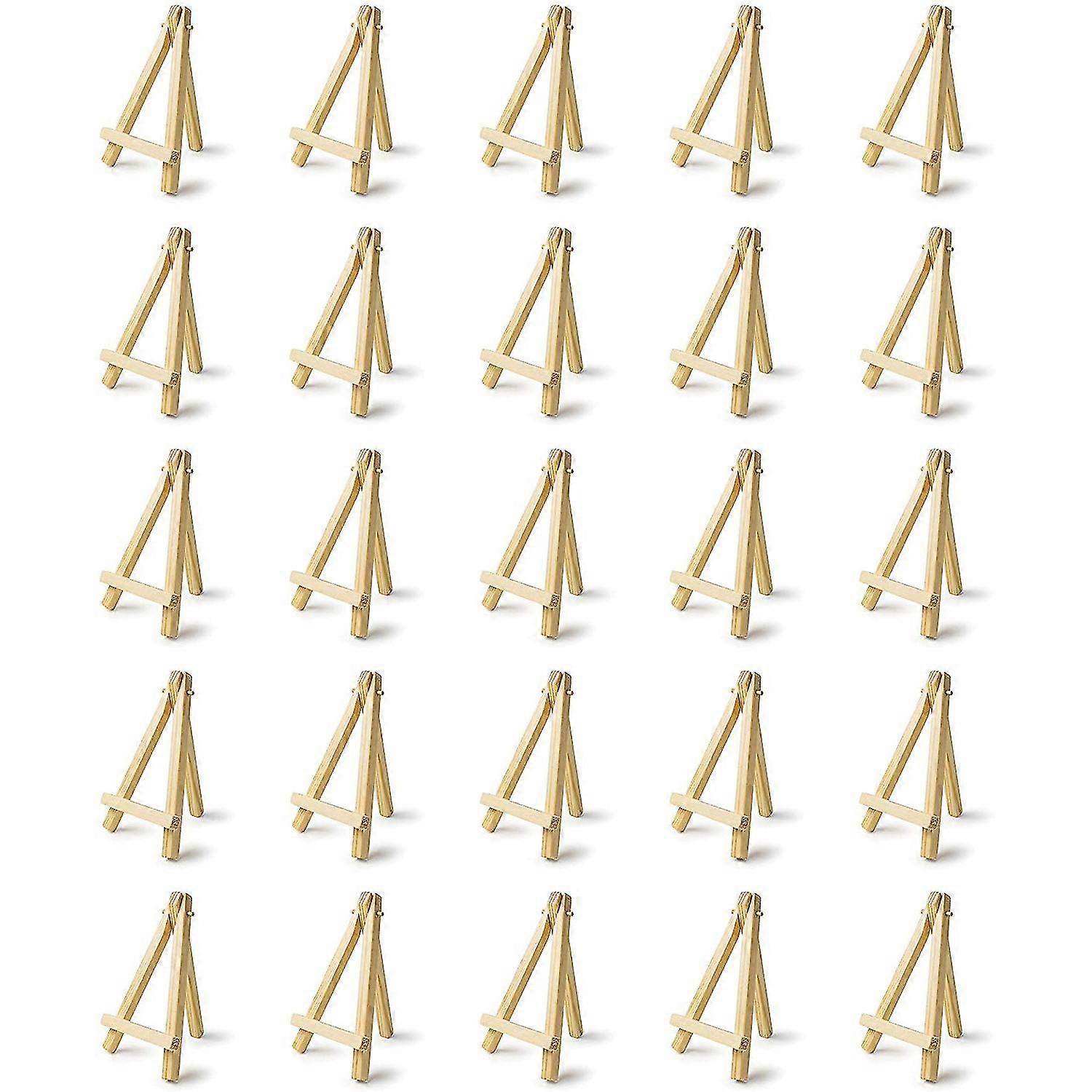25 Pieces of Mini 5 Inch Wooden Easel. Business Cards, Display Photos, Small Canvases, Classroom DIY Arts and Crafts