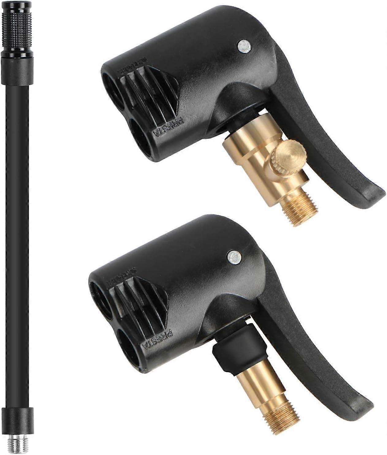 Pcs Car Tire Valve Adapter, Inflator Tip, Adapter, Threaded Replacement Pump Head with Double Valve, for Car, Bike and Motorcycle Tires