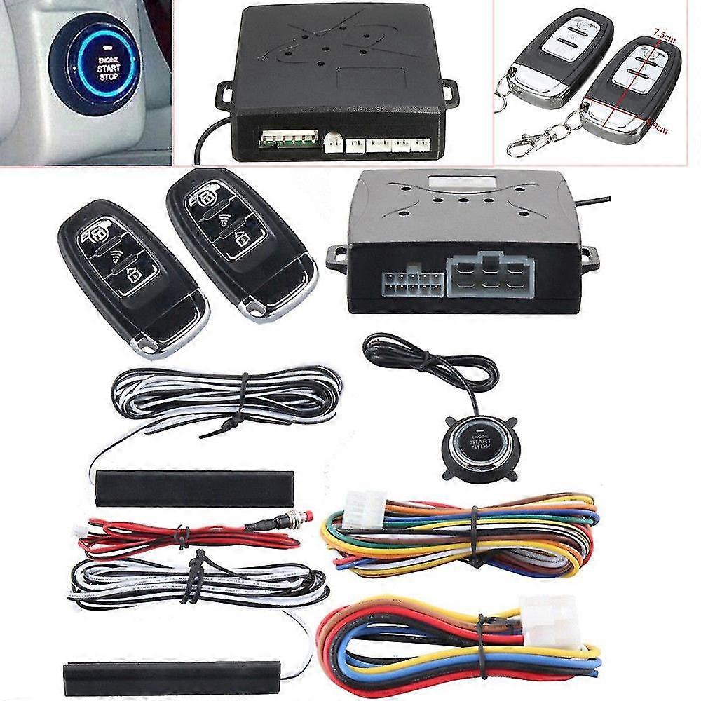 start stop Car Key Systems Key blade alarms security system with PKE less entry remote engine start/stop system push 12V