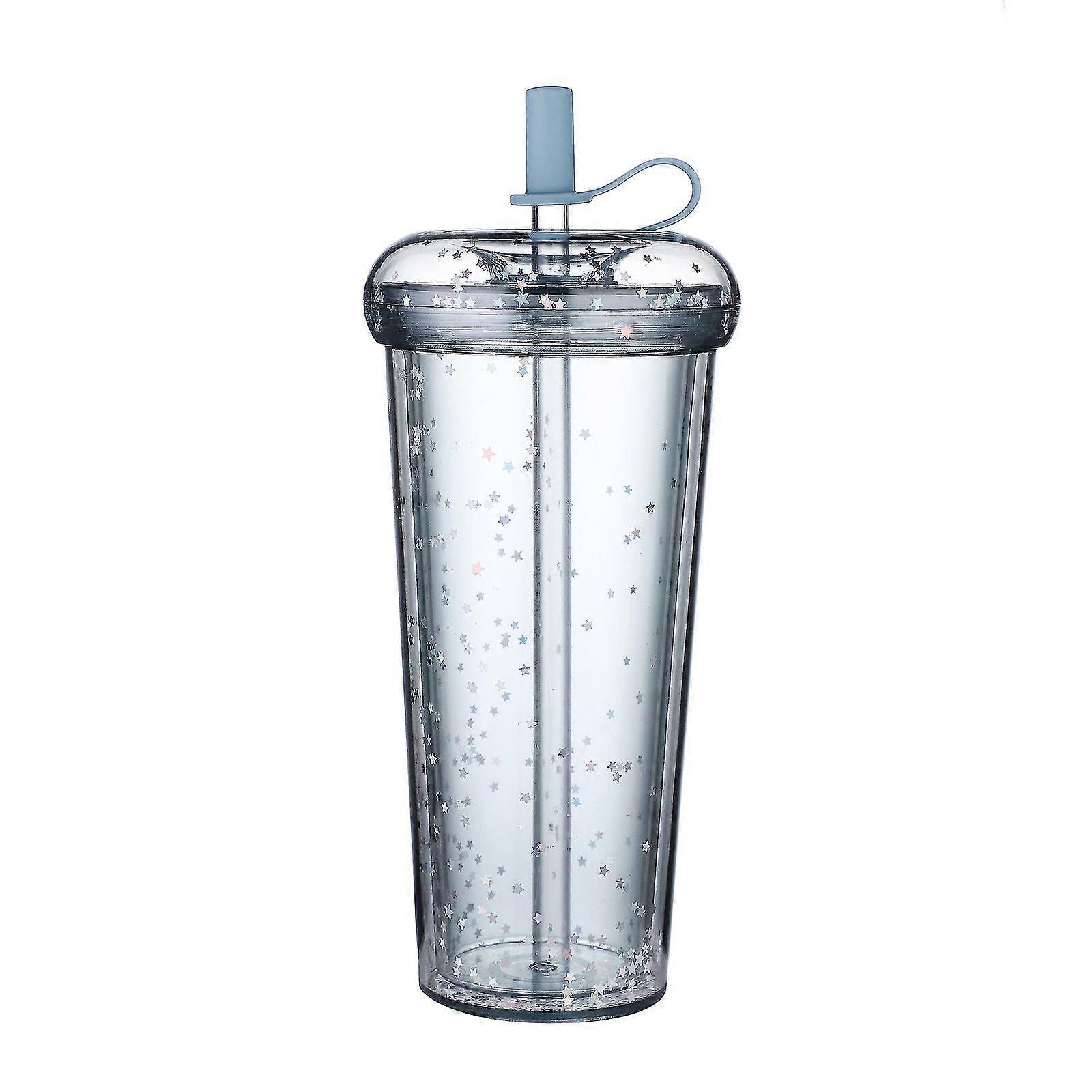 double straw cup donuts star sequins net red couple water cup