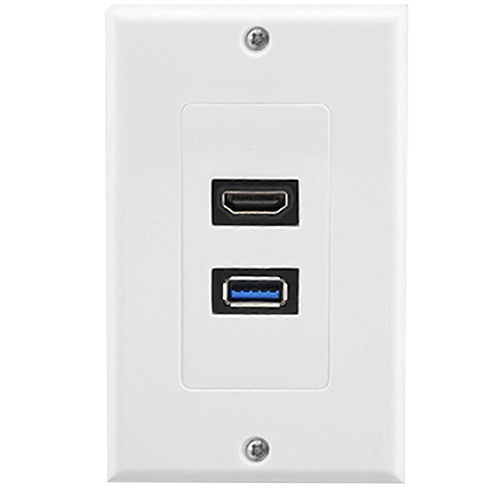 Prezzo HDMI et USB 3.0 prise murale, prise encastre prise murale, 2 ports HDMI prise de jonction haute vitesse prise encastre, blanc