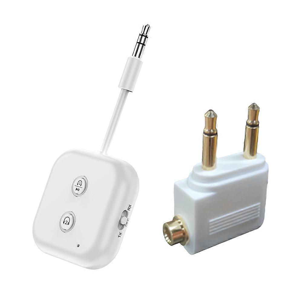 2 in 1 Bluetooth 5.3 Audio Transmitter Receiver 3.5MM AUX Stereo Wireless Adapter with Mic for Car Airplane TV PC