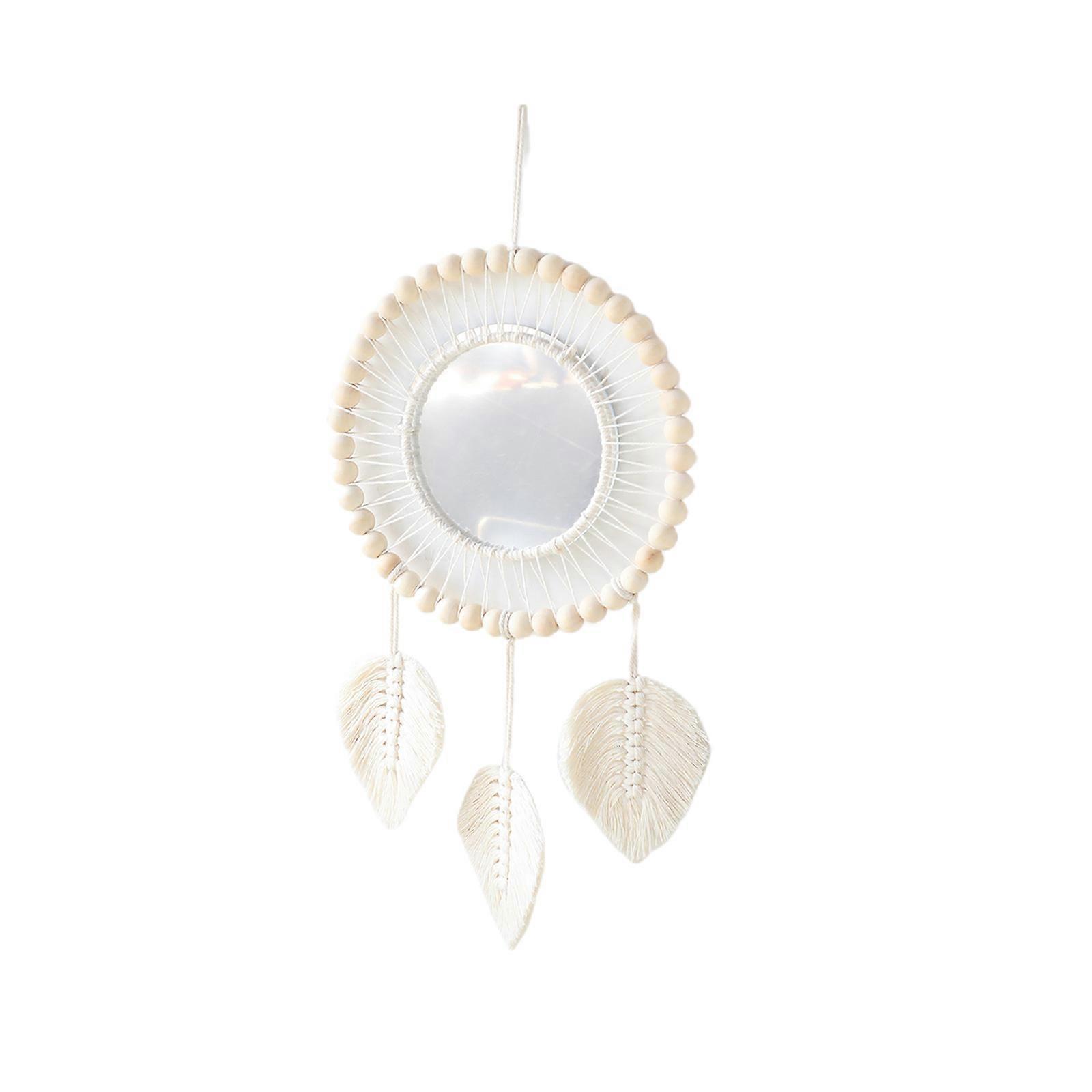  Home Decor Macrame Mirror Handmade Tapestry Makeup Mirror Compact Weave Decor