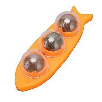 Interactive Adhesive Catnip Ball Toy for Fun and Teeth Cleaning - Safe and Healthy