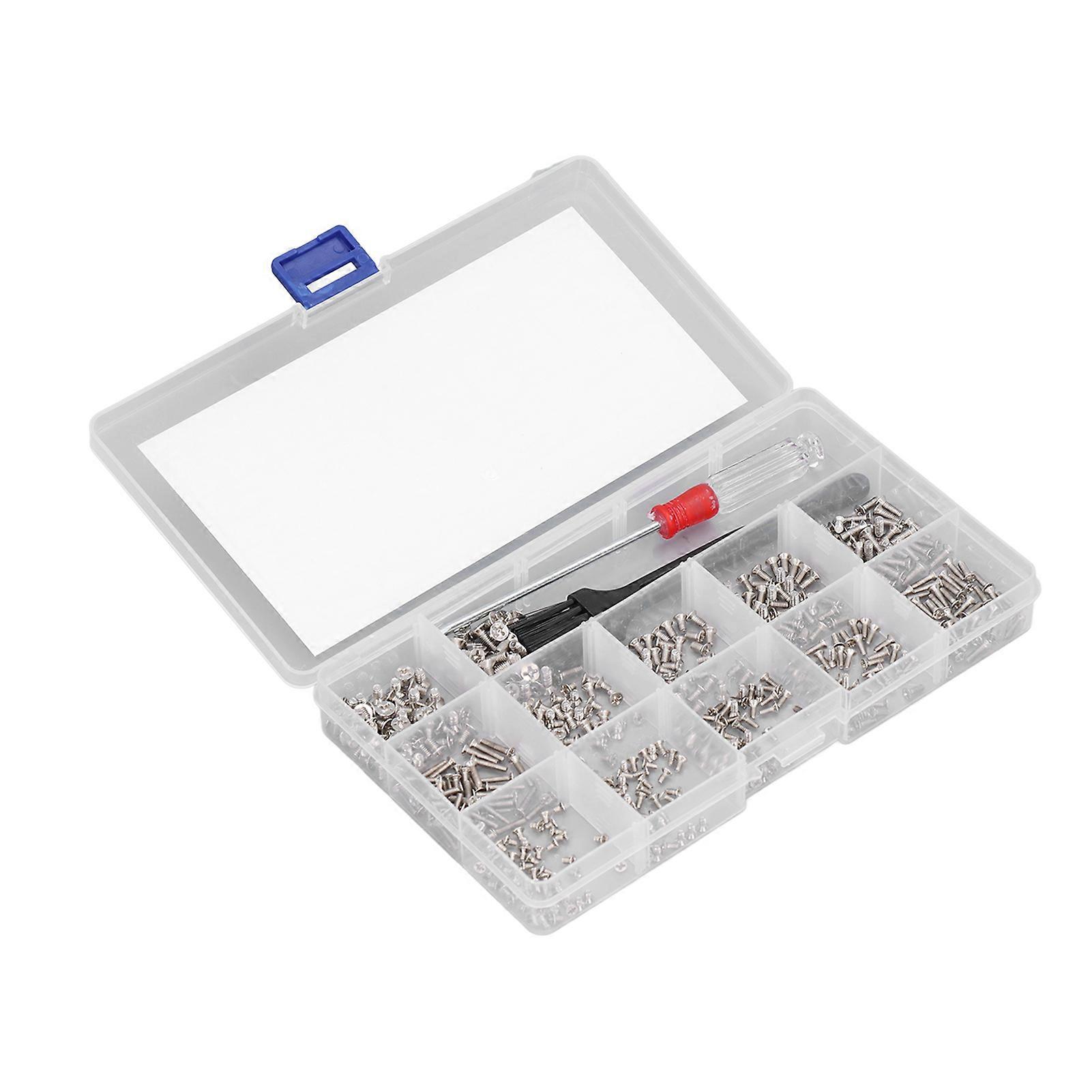 600Pcs Computer Screws Assortment Kit Micro Flat Head M2 M2.5 M3 with Screwdriver Brush(Silver )