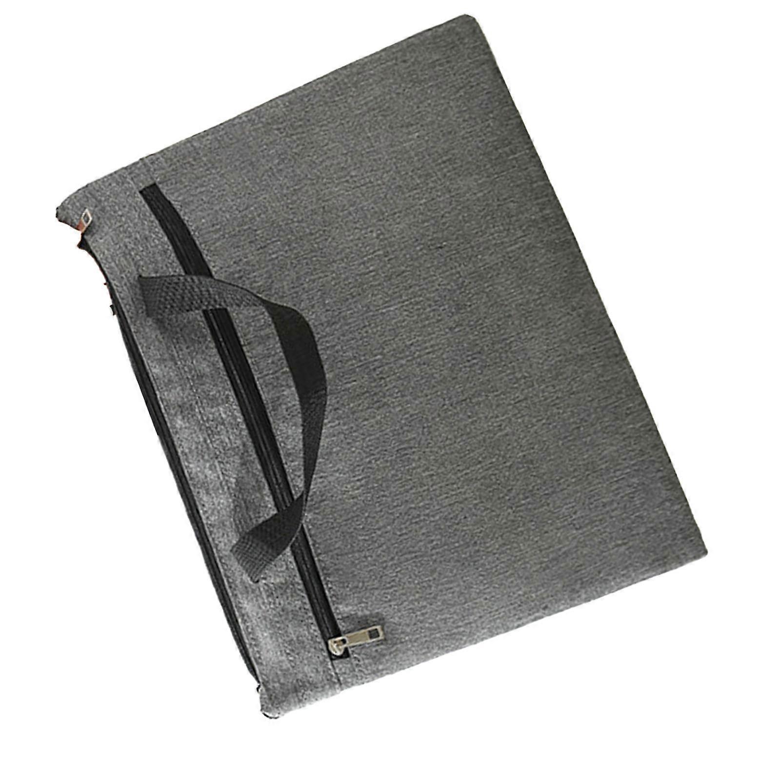 حقيبة سحاب للماء حقيبة مستندات أكسفورد من القماش المحمولة ذات السعة الكبيرة مع مقبض لمكتب الأعمال الرمادي