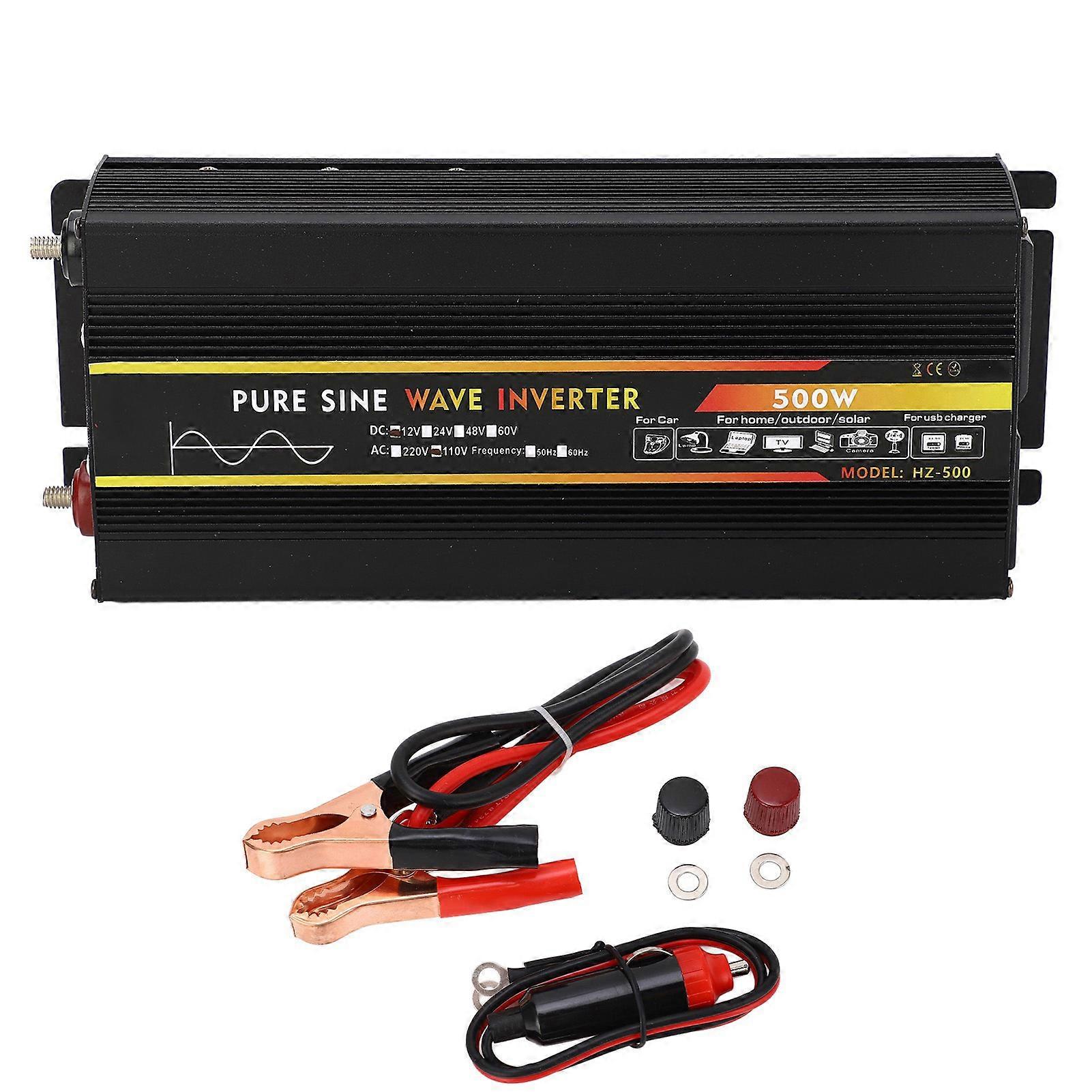 500W Pure Sine Wave Inverter DC24V to AC110V LED Display 1 Universal Socket Car Inverter NO.6481