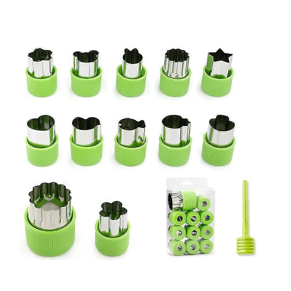 12 pcs Small Vegetable Cutters with Anti-Slip Protection Handle for Safely Customizing Cute Pastry