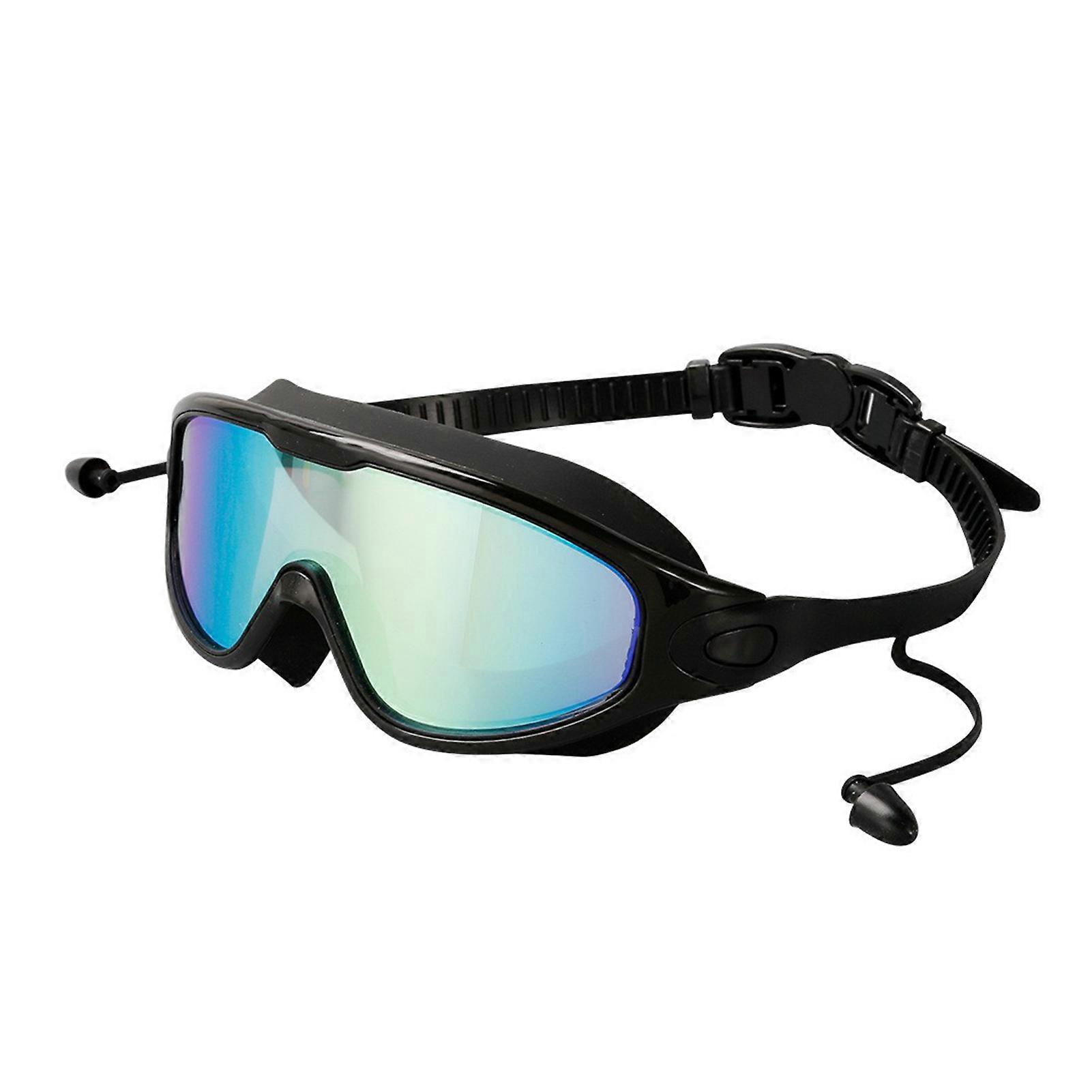 Adult Electroplated Large Frame Swimming Goggles Clear Underwater View Swim Eyewears for Women Men