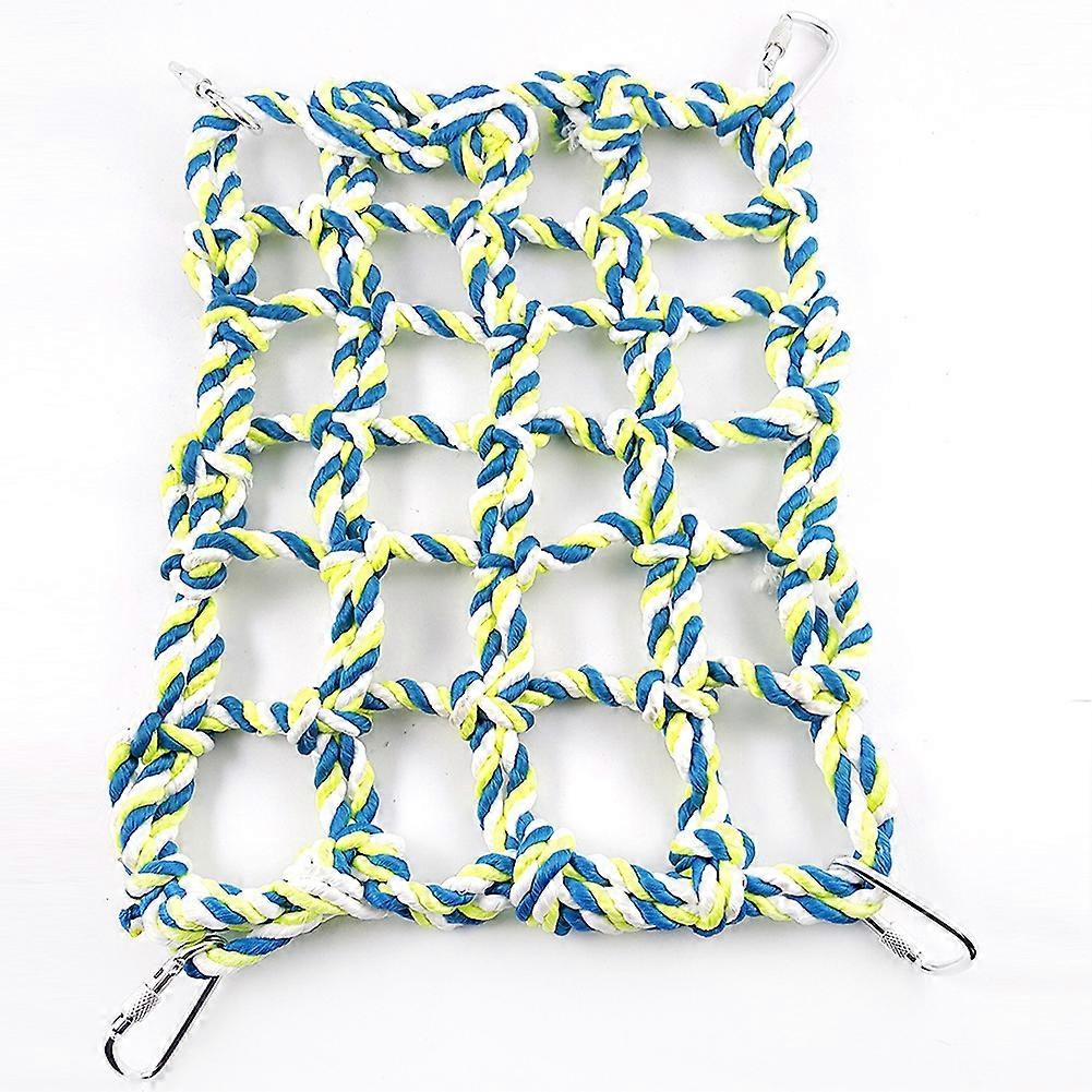 Durable Colorful Pet Toy Knitted Hamster Parrot Squirrel Climbing Playing Net
