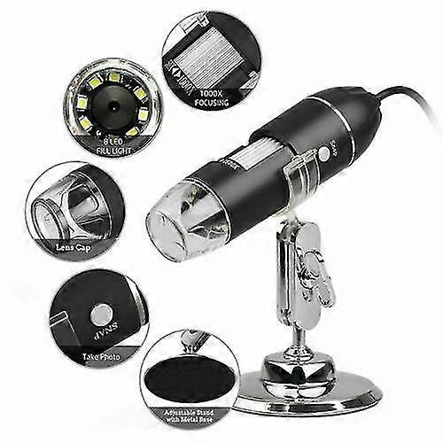 1600x Usb Digital 8 Led Mikroskop Lupe Fach Skop Video Hd Microscope Kamera*