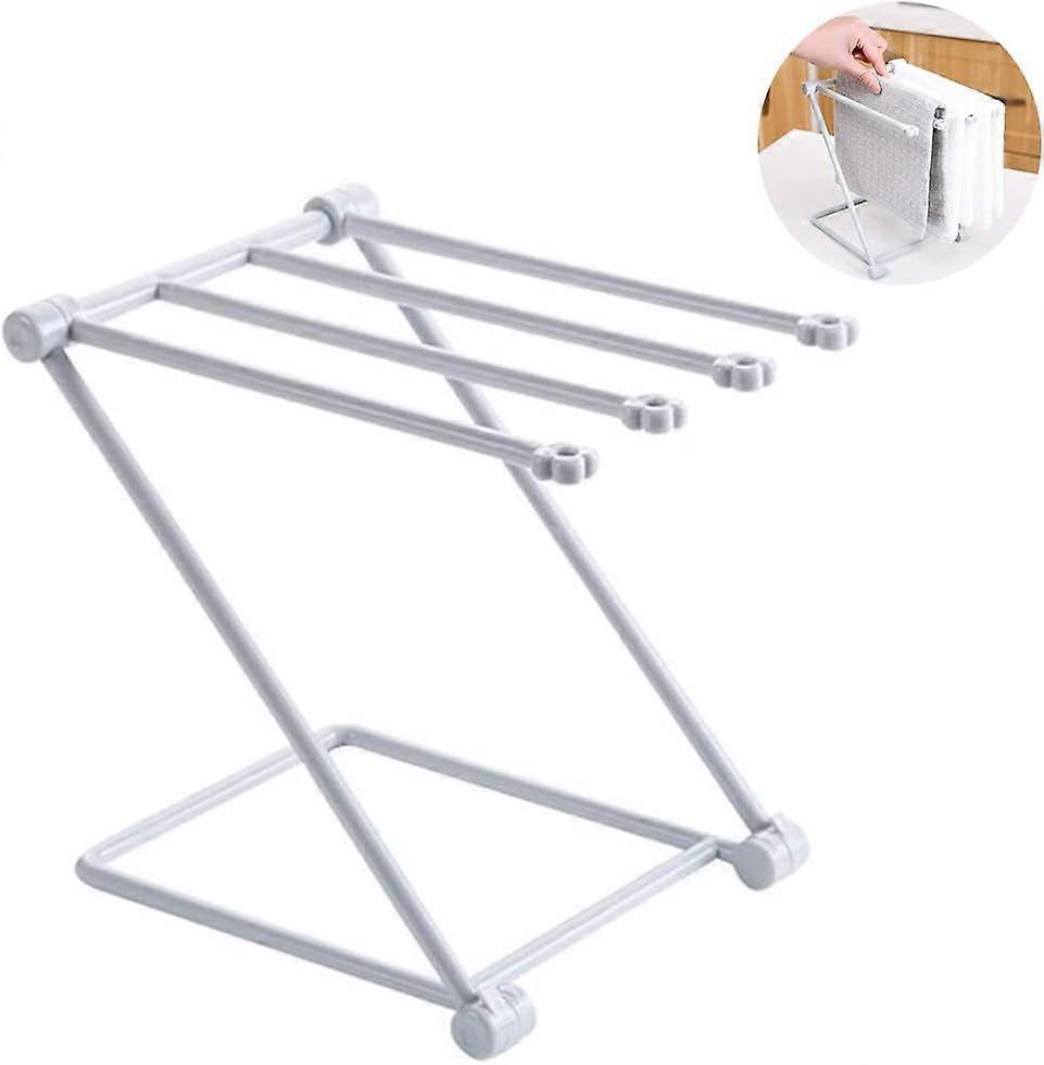 Standing Towel Rack - With Four Bars - Vertical - Foldable - Plastic - For Bathroom, Kitchen, Sink, Worktop2 PCS,2024 Ping