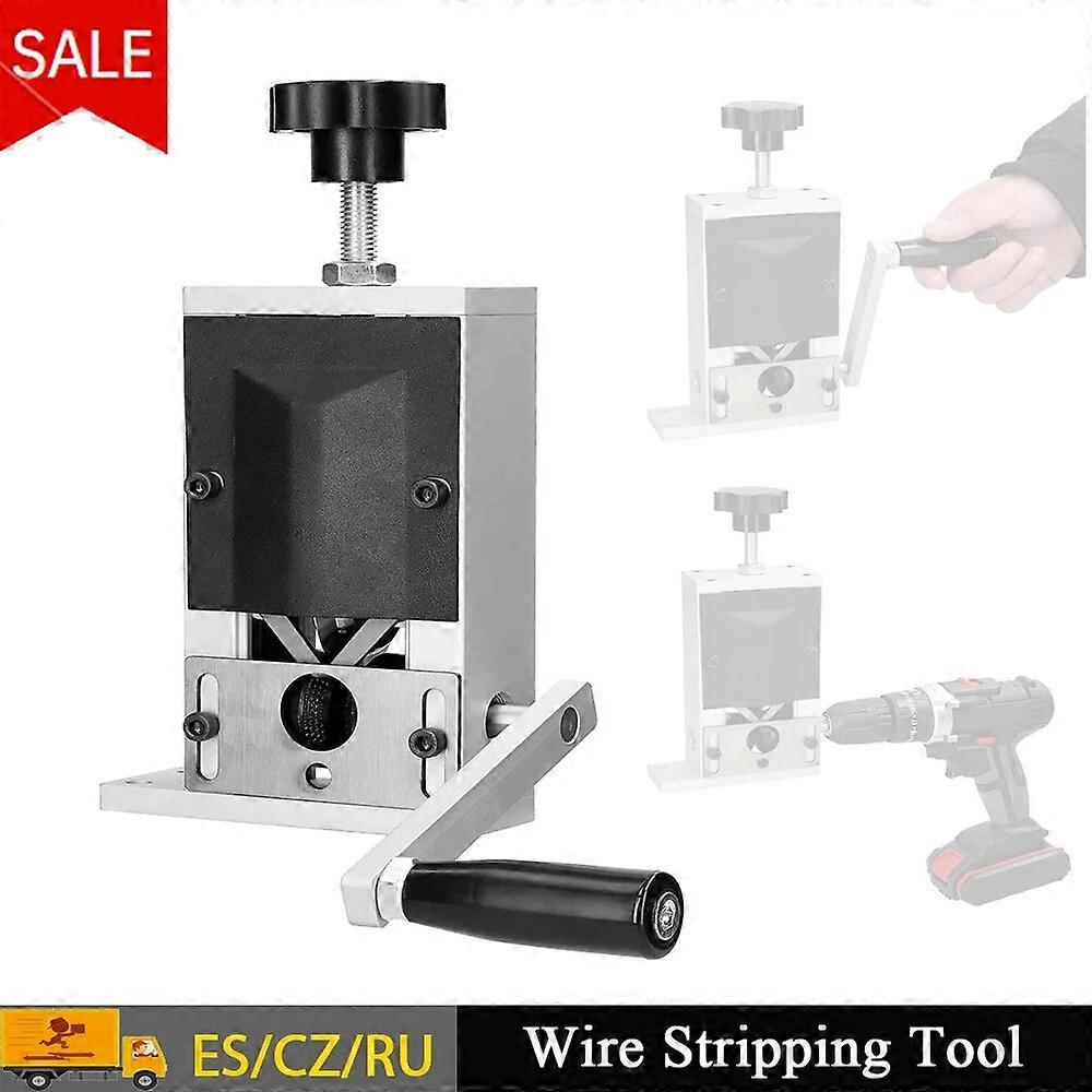 Wire Stripper Manual Wire Stripping Tool Cable Peeling Machine with Hand Crank Use with Hand Electric Drill for 2-15mm Wire