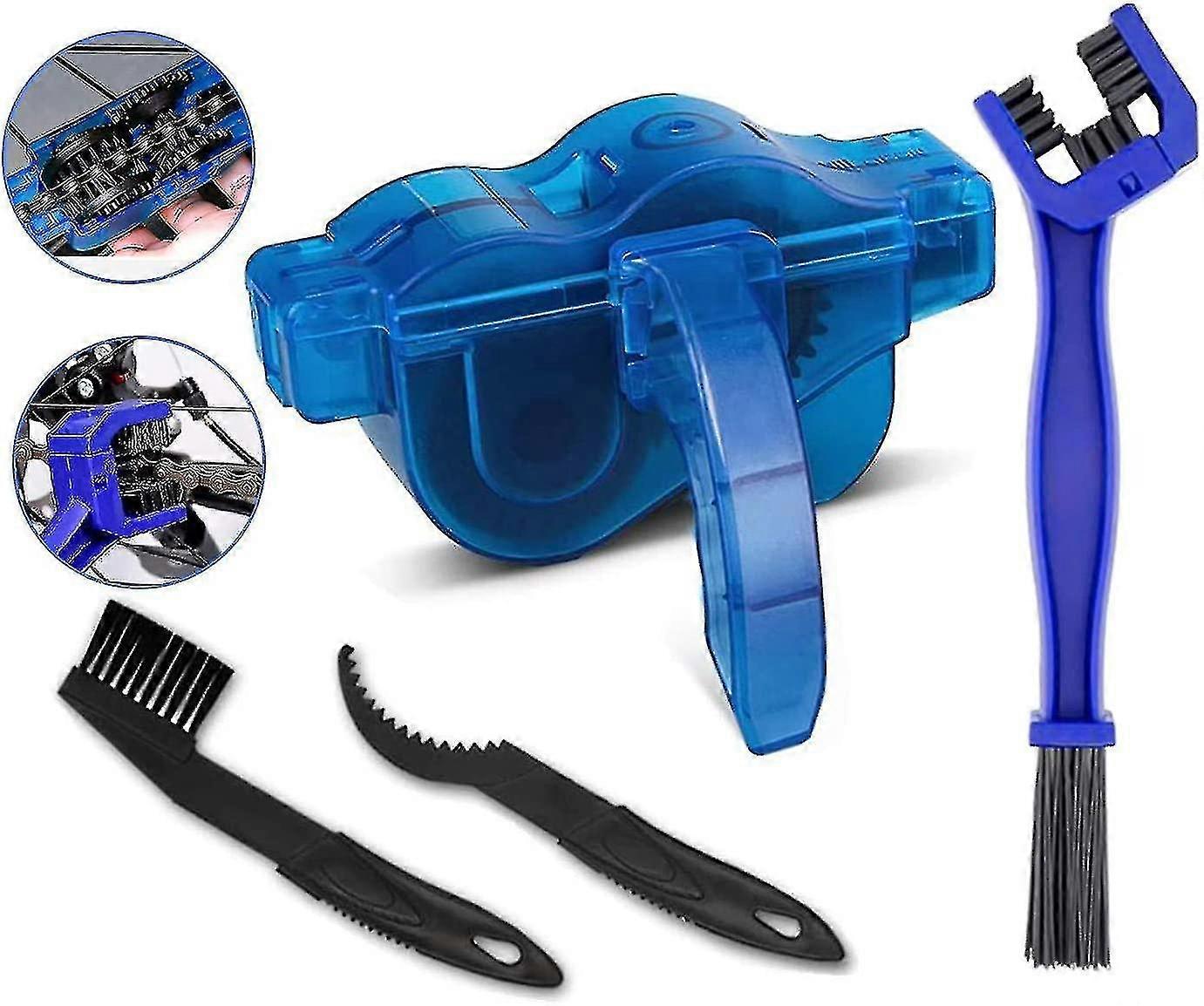 Bicycle Chain Cleaning Device, Scrubbing Brush Tool Set